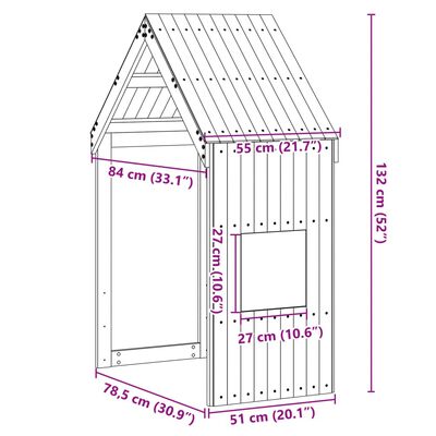 vidaXL Tak till barnsäng 55x84x132 cm massiv furu