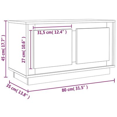 vidaXL Tv-bänk grå sonoma 80x35x45 cm konstruerat trä