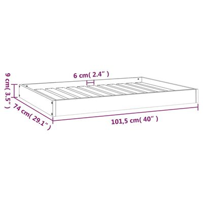 vidaXL Hundbädd honungsbrun 101,5x74x9 massiv furu