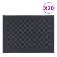 vidaXL Kökshanddukar 20 st svart och grå 50x70 cm bomull