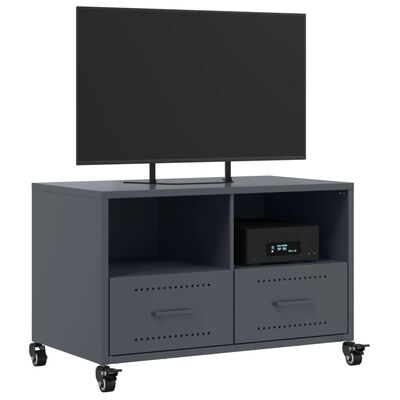 vidaXL Tv-bänk antracit 68x39x43,5 cm stål