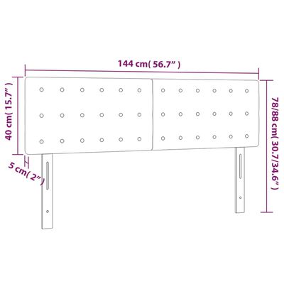 vidaXL Sänggavel LED cappuccino 144x5x78/88 cm konstläder