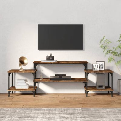 vidaXL Tv-bänk rökfärgad ek 157x35x52 cm konstruerat trä