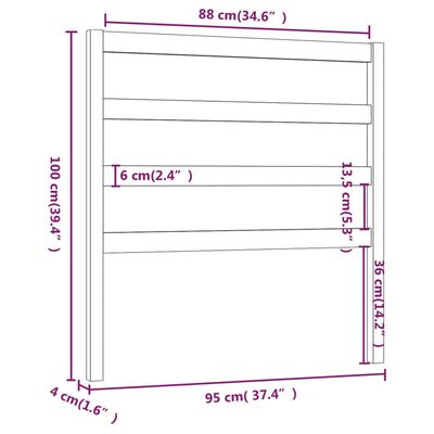 vidaXL Sänggavel 95x4x100 cm massiv furu