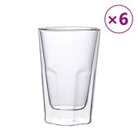 vidaXL Glaskoppar dubbelväggiga 6 st 350 ml