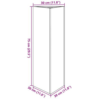 vidaXL Odlingslåda antracit triangulär 30x26x75 cm stål