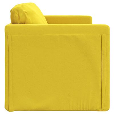 vidaXL Golvbäddsoffa 2-i-1 mörkgul 122x204x55 cm sammet