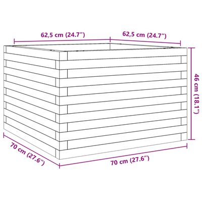 vidaXL Odlingslåda 70x70x46 cm impregnerat furu