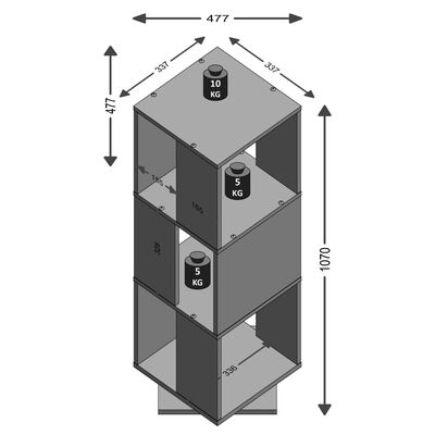 FMD Roterbart dokumentskåp öppet 34x34x108cm sandek