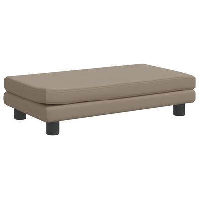 vidaXL Barnsoffa med fotpall cappuccino 100x50x30 cm konstläder