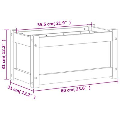 vidaXL Odlingslåda 60x31x31 cm massiv furu