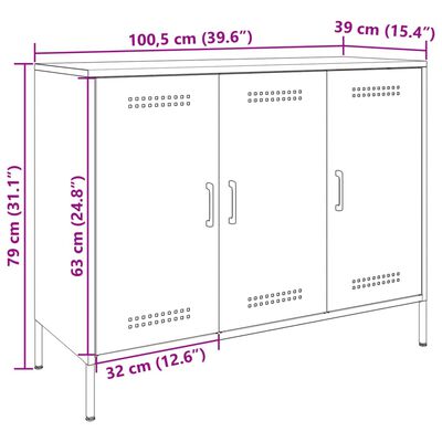 vidaXL Skåp olivgrön 100,5x39x79 cm stål