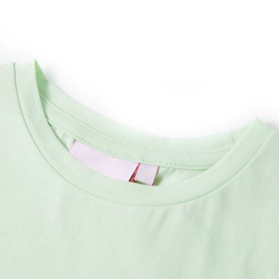 T-shirt med formade ärmar för barn mjuk grön 140