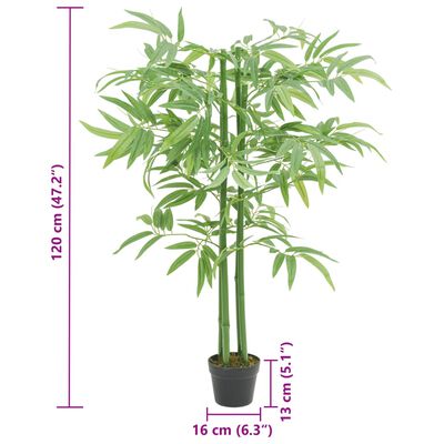 vidaXL Konstväxt bambu 384 blad 120 cm grön