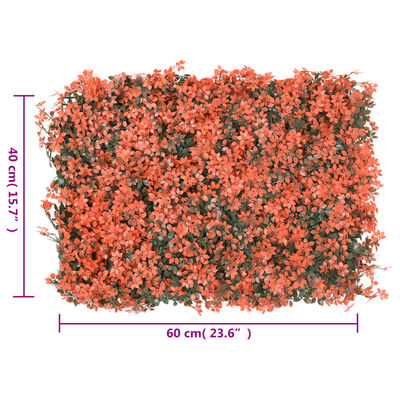  vidaXL Konstväxt lönnlöv växtvägg 24 st ljusröd 40x60 cm