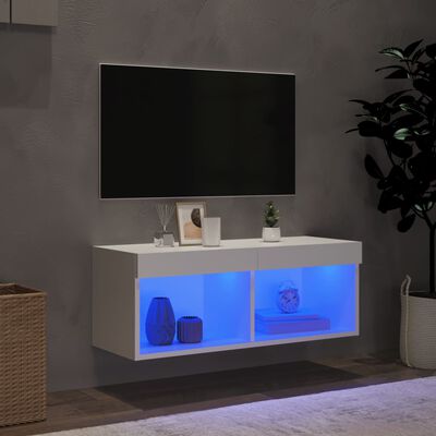 vidaXL Tv-bänk med LED-belysning vit 80x30x30 cm