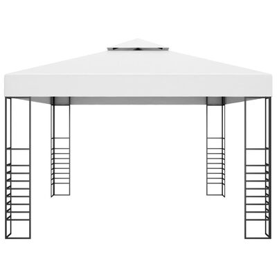 vidaXL Paviljong med ljusslinga LED 4x3x2,7 m vit