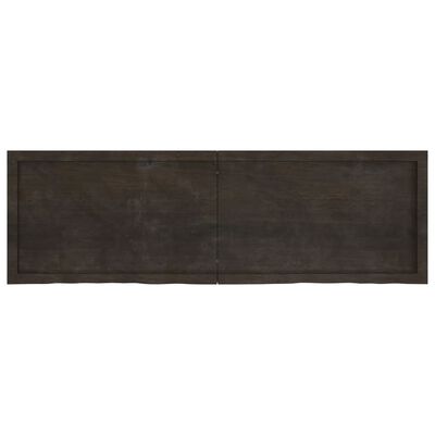 vidaXL Vägghylla mörkbrun 160x50x(2-4) cm behandlad massiv ek