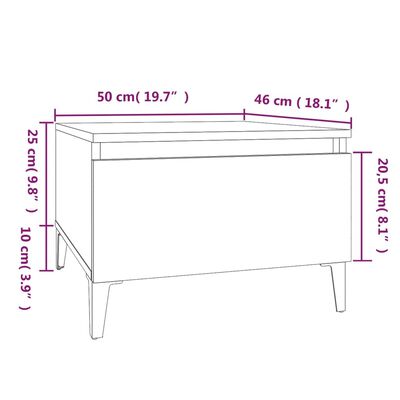 vidaXL Soffbord 2 st rökfärgad ek 50x46x35 cm konstruerat trä