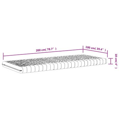 vidaXL Skummadrasser 2 st vit 100x200 cm 7-zoner hårdhet 20 ILD