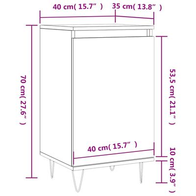 vidaXL Byråer 2 st betonggrå 40x35x70 cm konstruerat trä