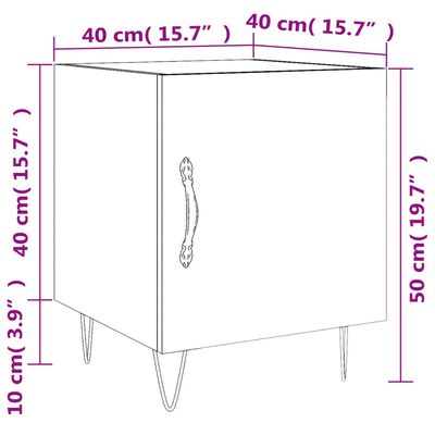 vidaXL Sängbord 2 st betonggrå 40x40x50 cm konstruerat trä