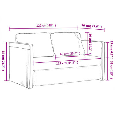 vidaXL Golvbäddsoffa 2-i-1 mörkgrå 122x204x55 cm sammet