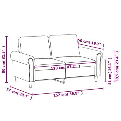 vidaXL 2-sitssoffa svart 120 cm konstläder