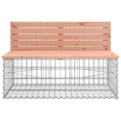 vidaXL Trädgårdsbänk gabion-design 347x71x65,5 cm massivt douglasträ