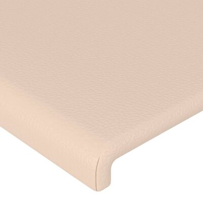 vidaXL Sänggavel LED cappuccino 183x16x78/88 cm konstläder