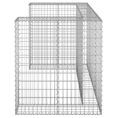 vidaXL Gabionmur för soptunnor galvaniserat stål 180x100x110 cm