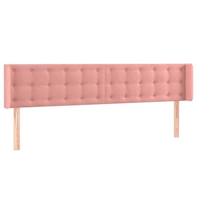 vidaXL Sänggavel LED rosa 203x16x78/88 cm sammet