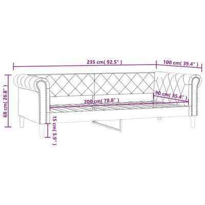 vidaXL Dagbädd gräddvit 90x200 cm konstläder