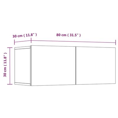 vidaXL Tv-bänkar 2 st svart 80x30x30 cm konstruerat trä