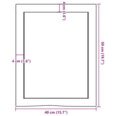 vidaXL Hyllplan 40x50x(2-4) cm obehandlad massiv ek