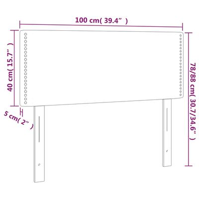 vidaXL Sänggavel LED cappuccino 100x5x78/88 cm konstläder