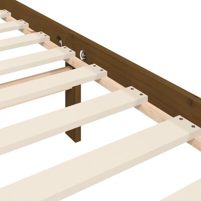 vidaXL Sängram med huvudgavel honungsbrun 200x200 cm massivt trä