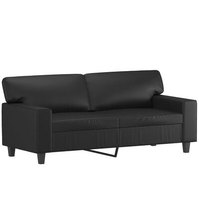 vidaXL 2-sits soffa med prydnadskuddar svart 140 cm konstläder