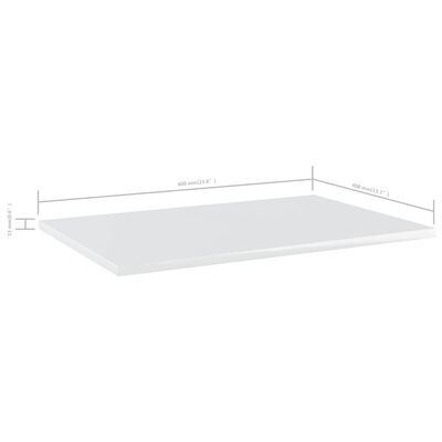 vidaXL Hyllplan 4 st vit högglans 60x40x1,5 cm konstruerat trä