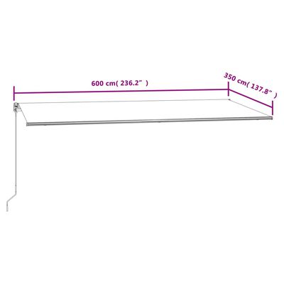 vidaXL Automatisk markis 600x350 cm antracit