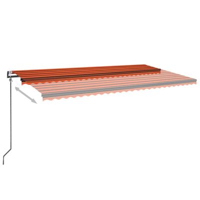 vidaXL Markis automatiskt infällbar 600x350 cm orange och brun