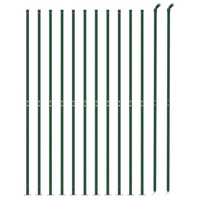 vidaXL Stängsel med stolpsko grön 1,4x25 m
