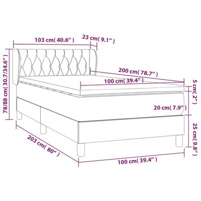 vidaXL Ramsäng med madrass rosa 100x200 cm sammet