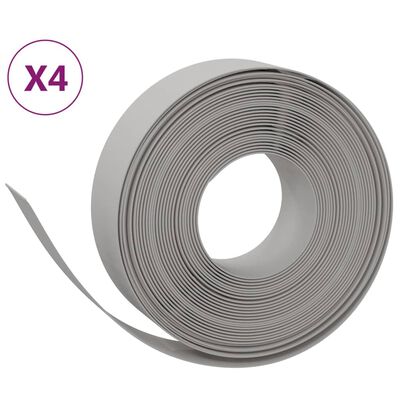 vidaXL Rabattkant grå 4 st 10 m 15 cm polyeten