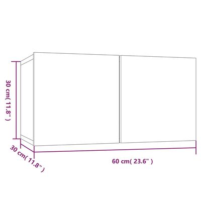 vidaXL Hängande tv-skåp grå sonoma 60x30x30 cm konstruerat trä