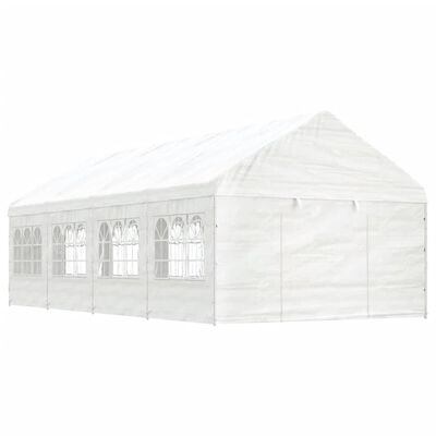 vidaXL Paviljong med tak vit 8,92x4,08x3,22 m polyeten