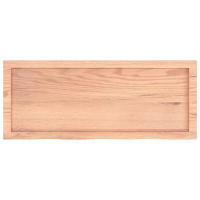 vidaXL Bänkskiva badrum ljusbrun 100x40x(2-4) cm behandlat massivt trä