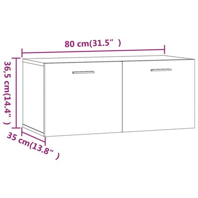 vidaXL Väggskåp rökfärgad ek 80x35x36,5 cm konstruerat trä