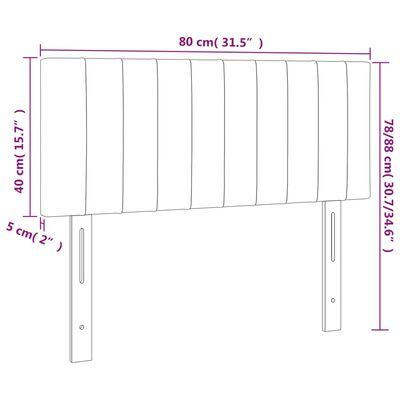 vidaXL Sänggavel LED taupe 80x5x78/88 cm tyg