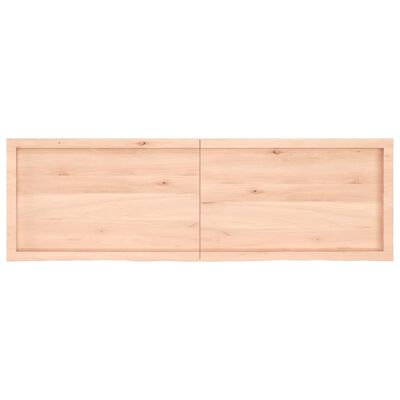 vidaXL Bänkskiva för badrum 160x50x(2-6) cm obehandlat massivt trä